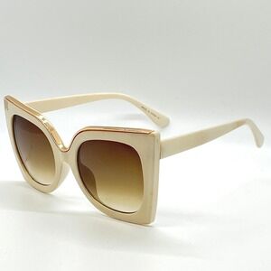 Cat Eye Sunglasses Women's Fashion Shades Designer Style Beige Frame Beach Shade